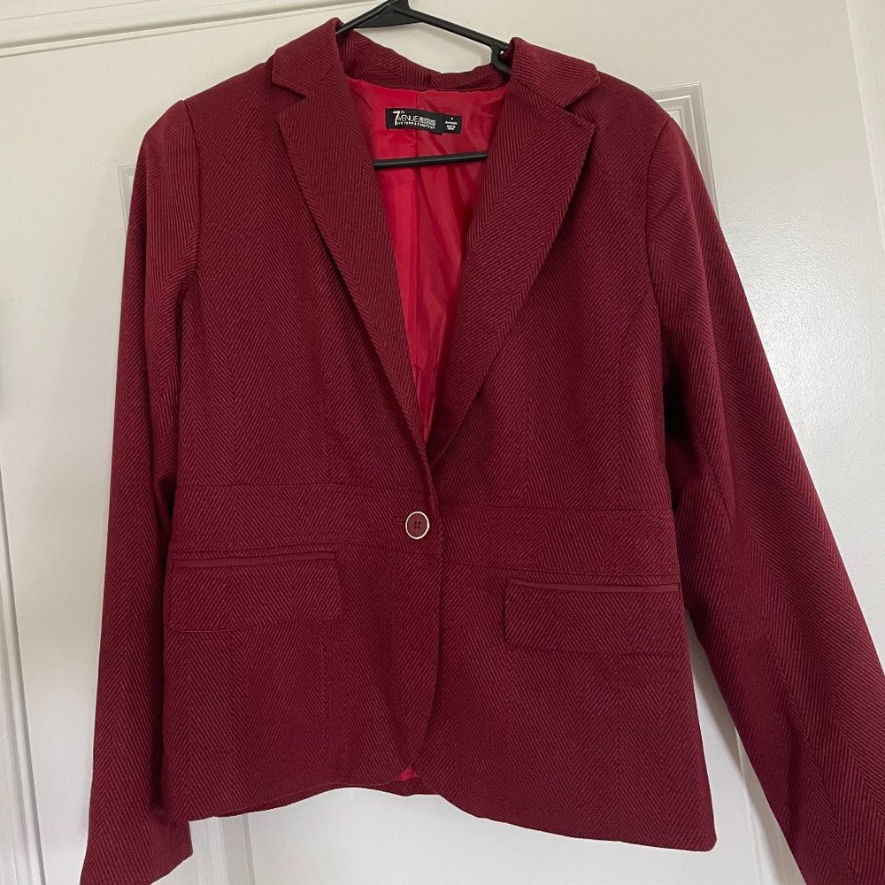 New York & Co red and black blazer